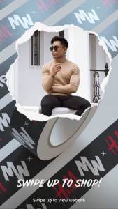 #MenWithxHM swipe up to shop advert on Instagram stories